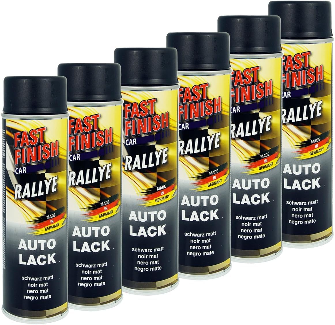 Fast Finish 430220 SET Autolack schwarz matt 6 x 500 ml