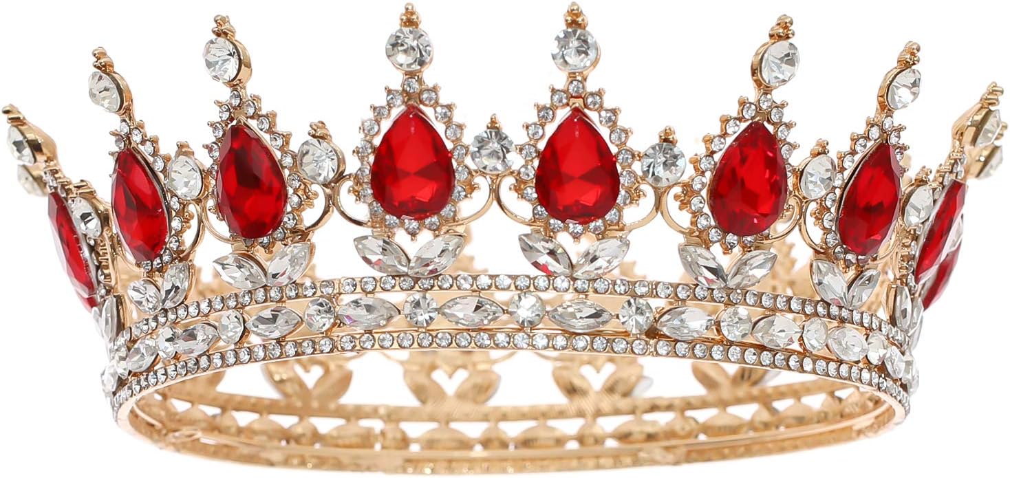 FORSEVEN Queen Crown Rhinestone Wedding Crowns and Tiaras for Women Costume Party Hair Accessories Princess Birthday Crown Crystal Bridal Crown Christmas Decorations Headband