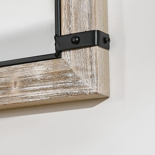 Miniatura 9 de HOMCOM Espejo de pared grande de 36.5 x 23.5 pulgadas, espejo de ventana de arco para decoración de pared en sala de estar, dormitorio, entrada,