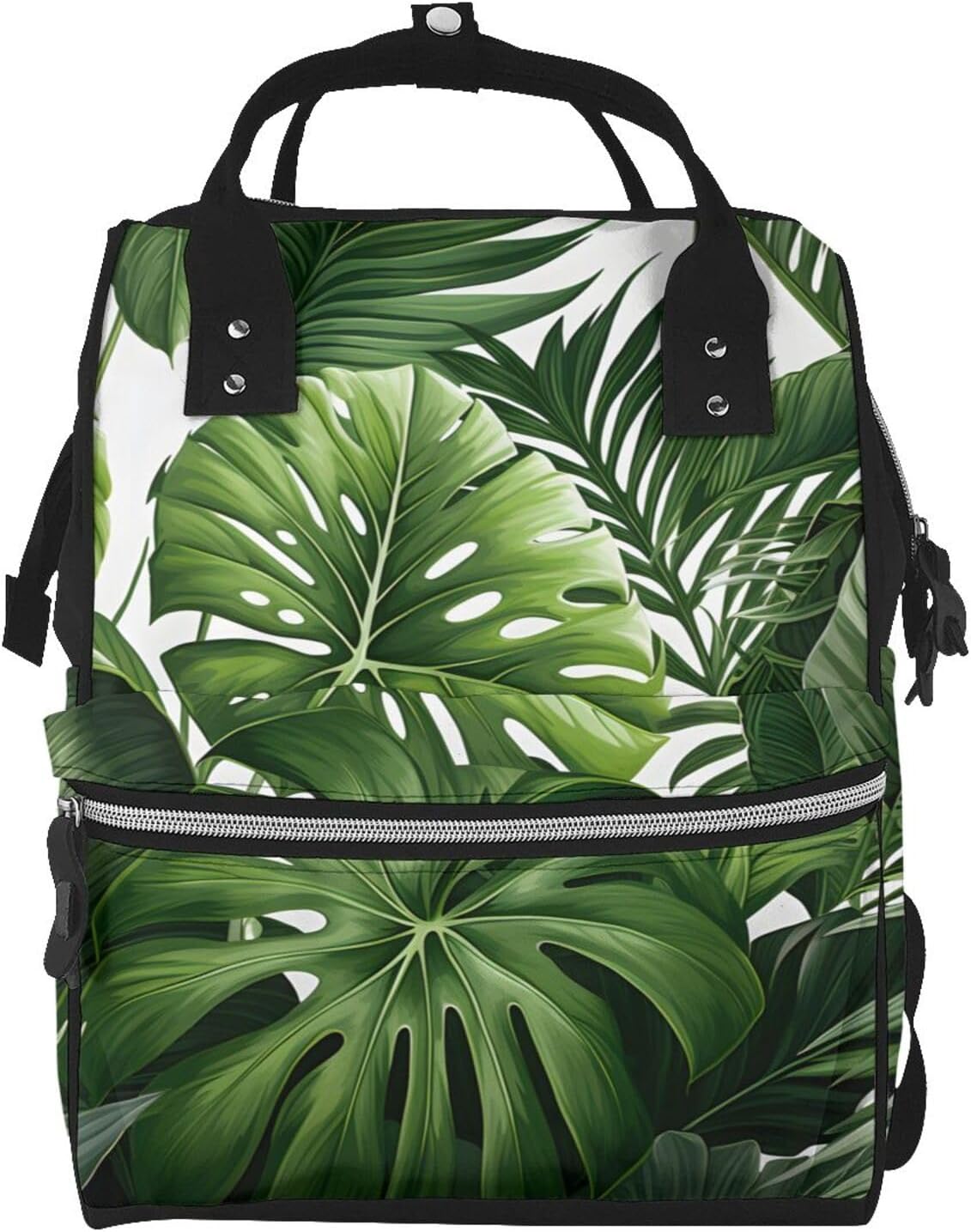 Monstera Plant Diaper Bag Backpack for Women Large Capacity Nappy Bag Multifunction Waterproof Mummy Backpacks for Mom Dad Essentials Casual Daypack Travel Bags