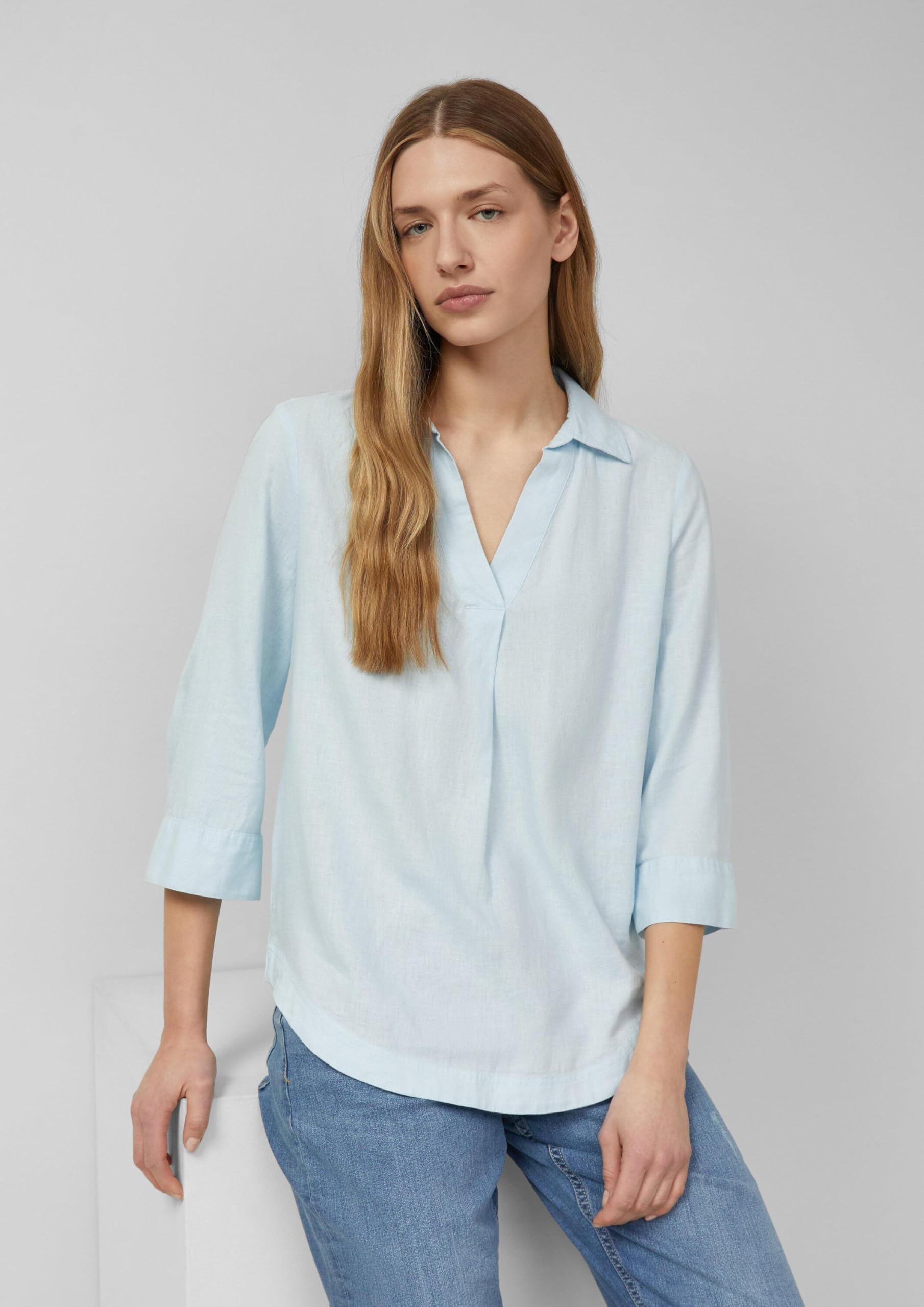 s.Oliver Damen 2178870 Leinen-Mix Bluse 3/4 Arm (1er Pack)