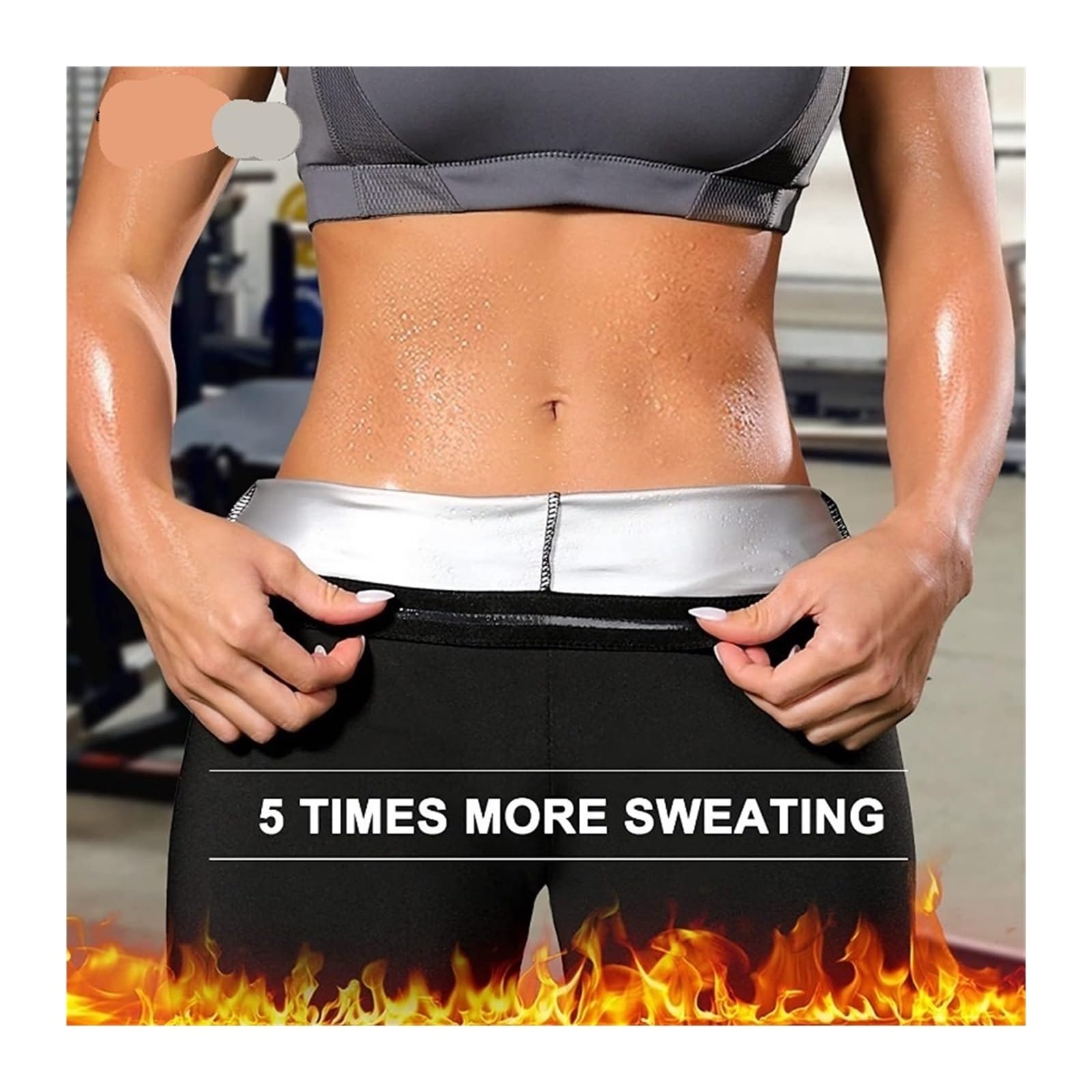 Shapewear Damen Sauna Abnehmen Hosen Lange Taille Trainer Schweiß Heißer Thermo