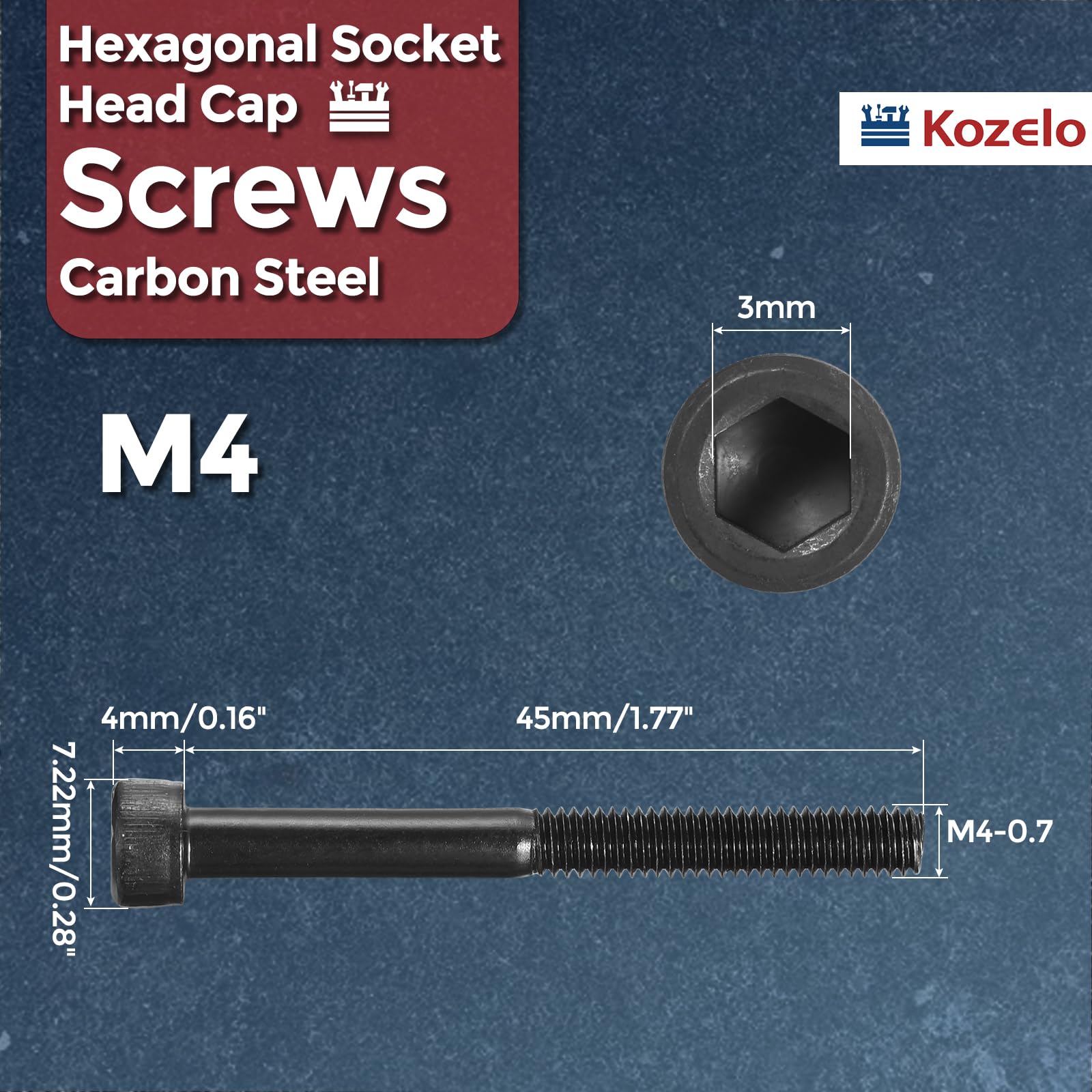 Kozelo 50pcs Socket Head Cap Screws - Image 2