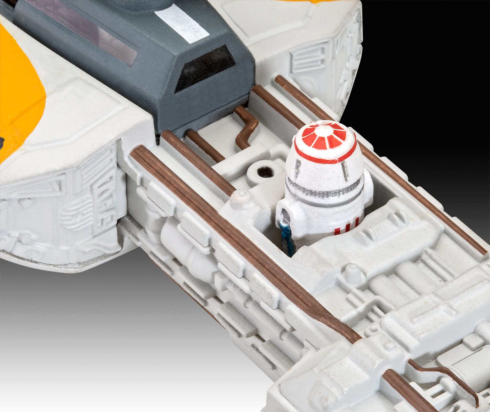 Revell Modellbausatz Star Wars I Geschenkset Y-Wing Fighter I Maßstab 1:72 I Level 3 Bausatz I Teileanzahl 38 I ab 10+ Jahren I für Kinder und Erwachsene I inkl. Farben Kleber und Pinsel