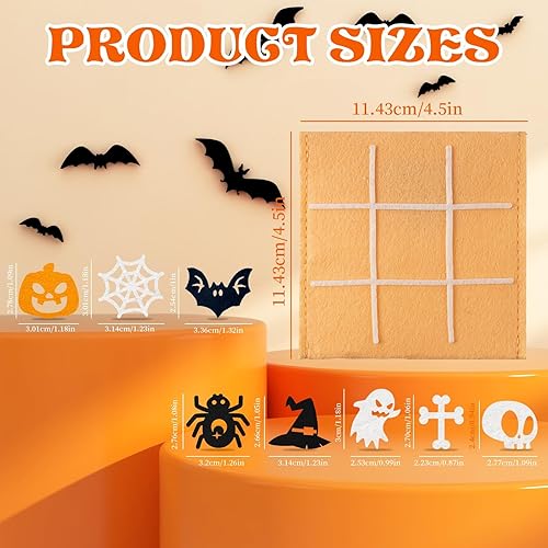 Miniatura 3 de Halloween Party Favors Tic Tac Toe Game for Kids - 16 Pack Halloween Mini Board Game Toys with Goody Bag Bats Pumpkins Mini Toys for Kids Halloween
