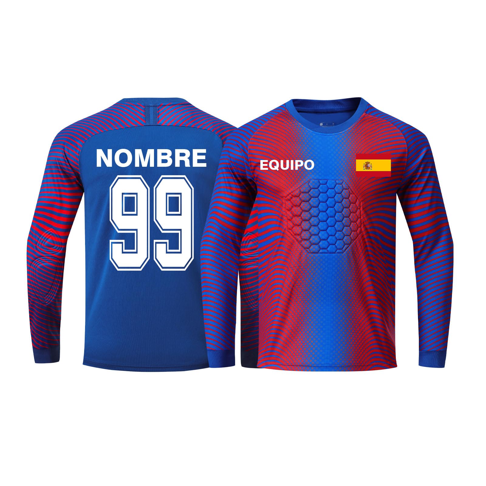 HDSD Futbol Equipación Portero Niño Hombre Personalizada Pantalon+Portero+Futbol+Niño con Tu Nombre y Número Camiseta de Futbol