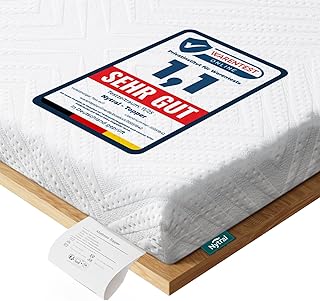 Matratzen Topper 180x200cm H3 & H4, 7,5cm Höhe Schlafsofa Bett Gelschaum, Öko-TEX Zertifiziert, Atmungsaktiv & Waschbar, Matratzentopper für Boxspringbett, Wohnwagen & Schlafsofa