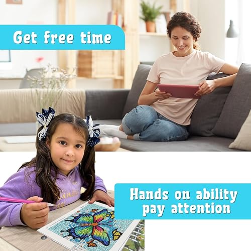 Miniatura 2 de Libfx Kits de arte de diamantes para niños, 4 piezas de arte de diamantes para niños, niñas, niños, principiantes, artes y manualidades para niños