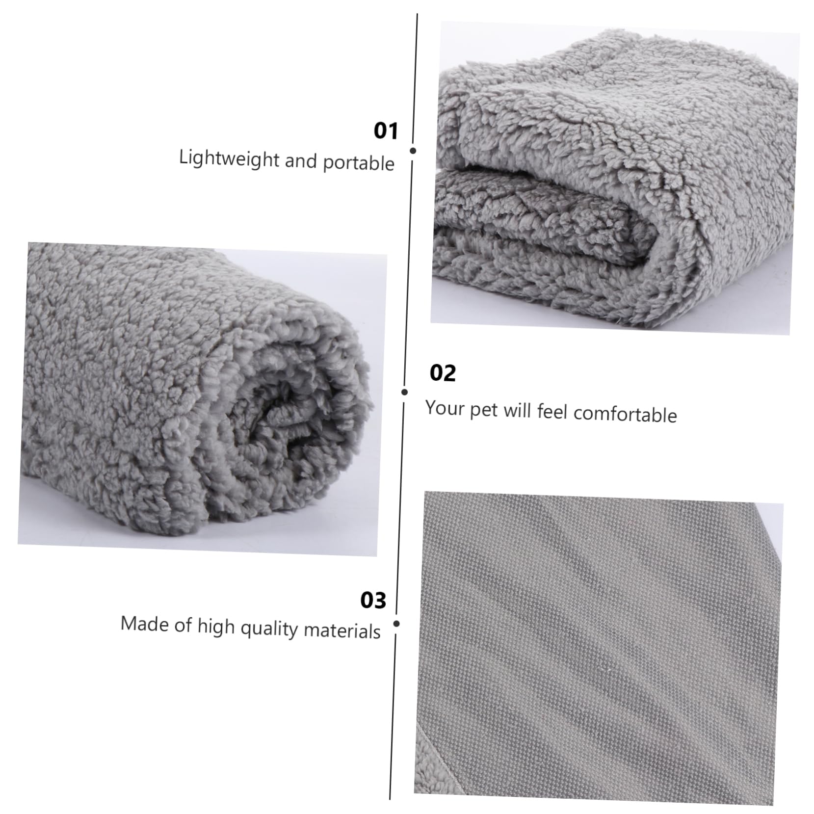 ifundom Pet Cashmere Blanket Mat for Dogs Warm and Soft Cushion Bed Mat Lightweight and Portable Pet Supplies for All Seasons for Sofa and Bed Protection Grey S