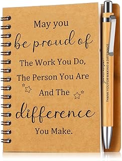 Thank You Gifts For Colleagues,Leaving Gifts For Colleagues Women,Employee Appreciation Gifts,Teacher Gifts,Team Gifts For CoworkersNotepad Ballpoint Pen Kraft Notebook For Employees