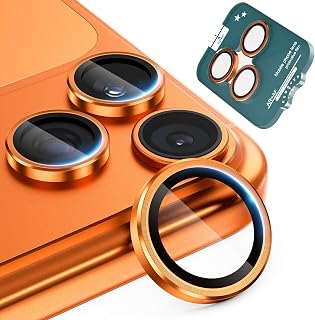 imluckies für iPhone 17 Pro - iPhone 17 Pro Max Kameraschutz, AR+AF Gehärtetes Glas & 9H Anti-Kratzer Metall Aluminiumlegierung Abdeckung, HD Klar Kamera Linse Schutz 2025 - Orange