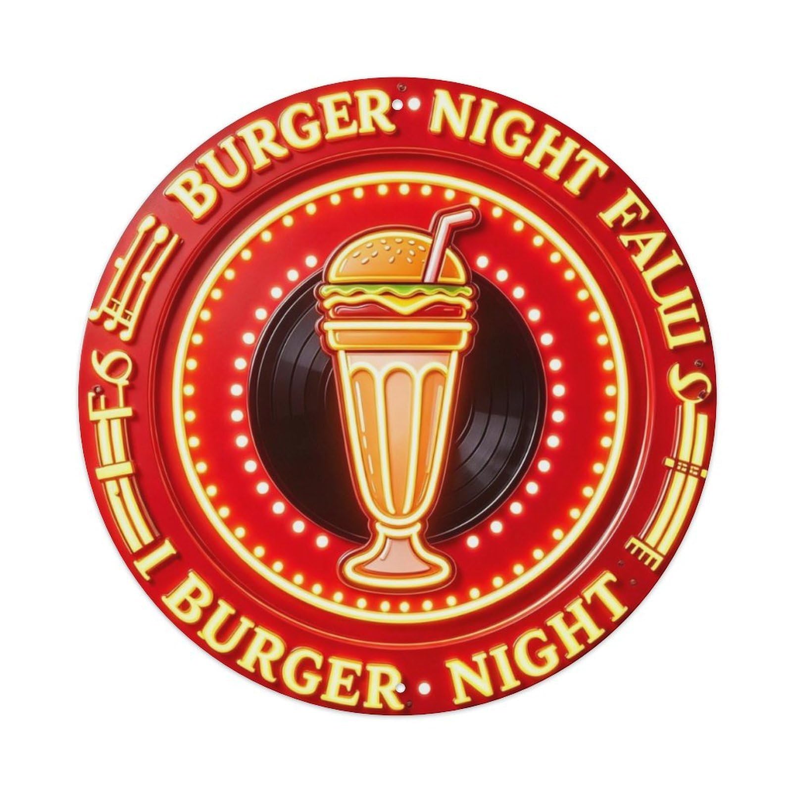 Burger Night Metal Tin Sign Plaque