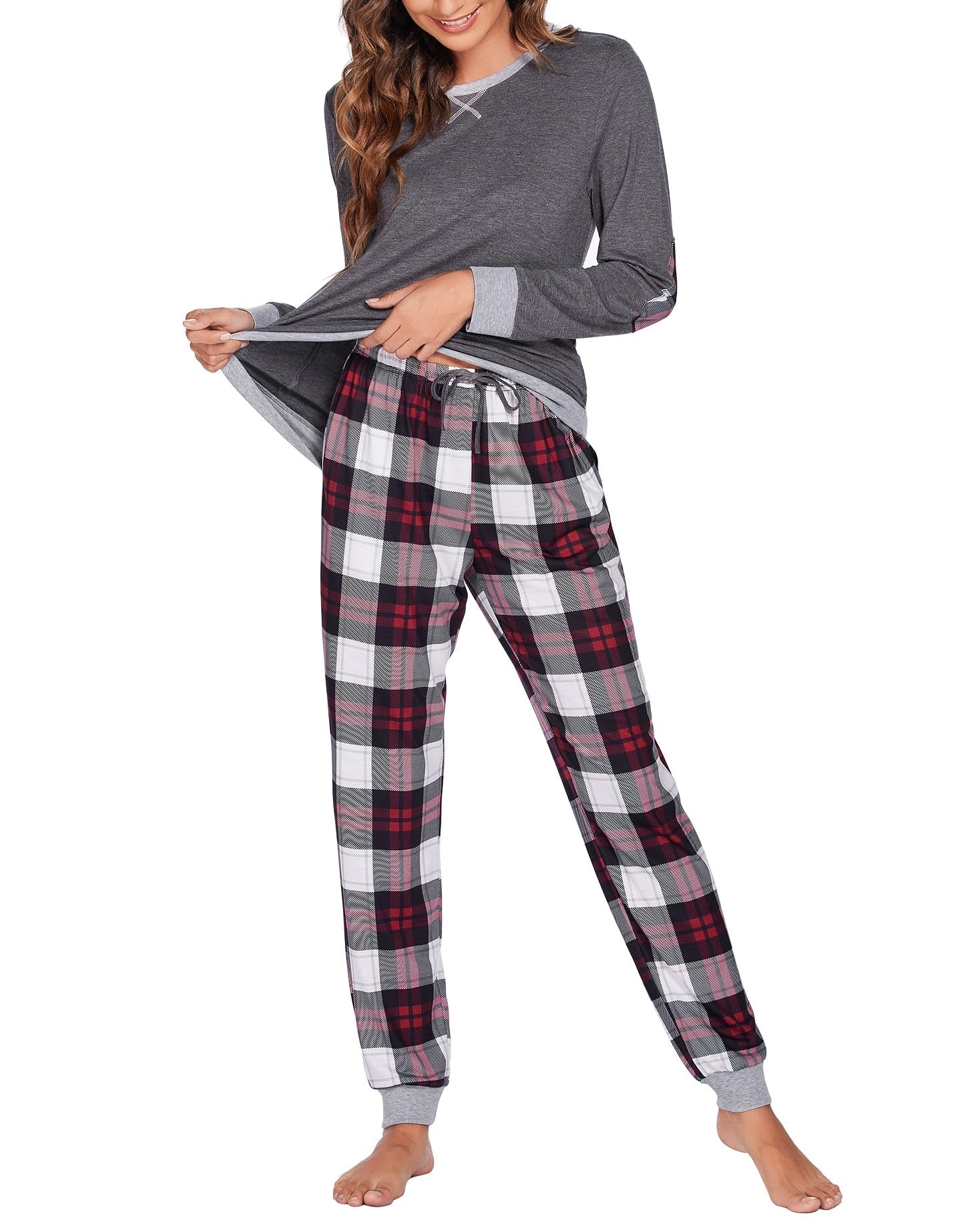 UNibelle Pigiami Donna Lungo Invernale Pigiami Manica Lunga Pigiami Sleepwear Set S-XXL