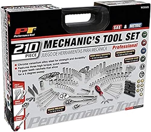 Performance Tool W30503 Juego de herramientas mecánicas de 210 piezas