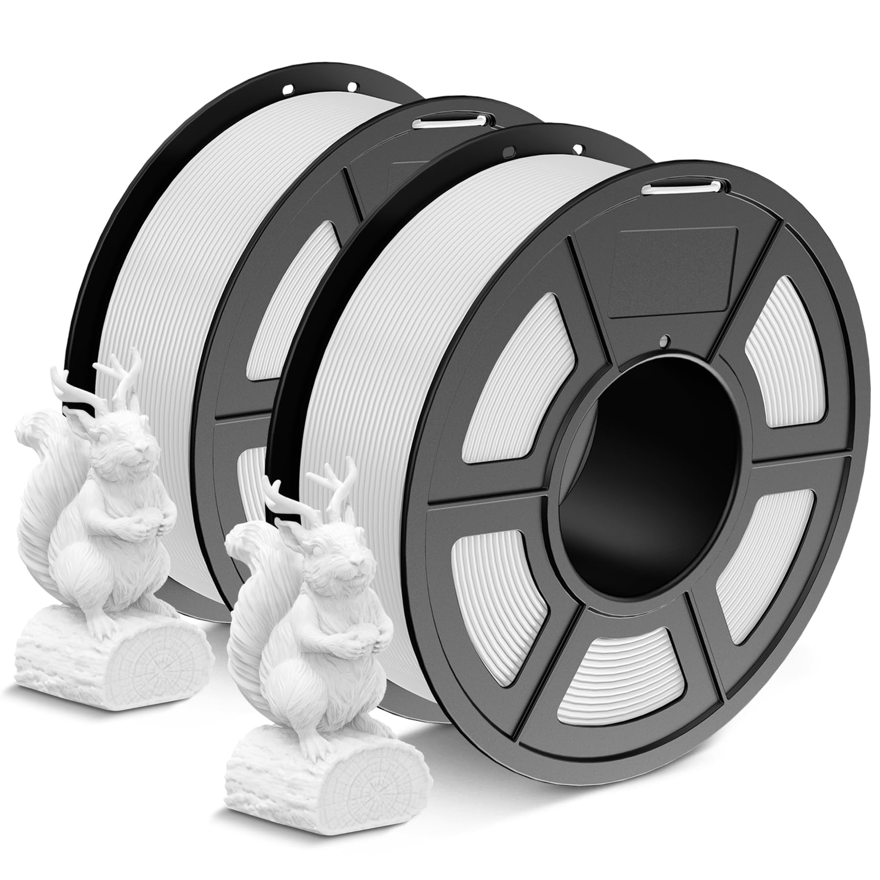 SUNLU PLA Filamento 1.75mm, Filamento per stampa 3D PLA avvolto ordinatamente, Adatto alla maggior parte delle stampanti 3D FDM, Bobina da 1KG. (Bianco+Bianco)