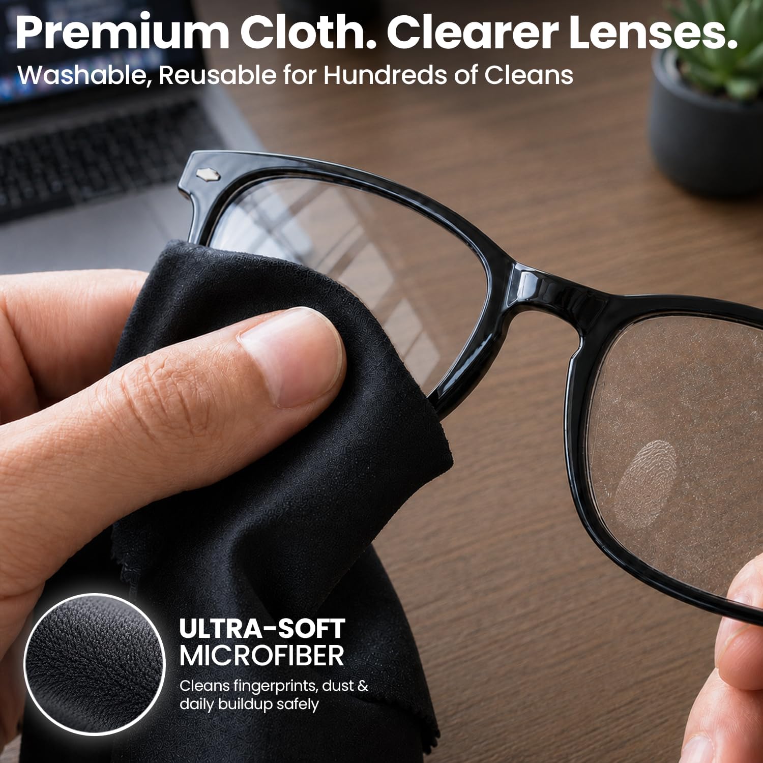  Glasses Cleaner Spray - Eyeglass Cleaner (No Streaks)| x2 Eye Glass Cleaners Spray + x2 Lens Cleaner Microfiber Cleaning Cloth, Glasses Cleaning Kit Eye Glasses Cleaner Spray & Cloth - 4oz(2ozx2) thumbnail
