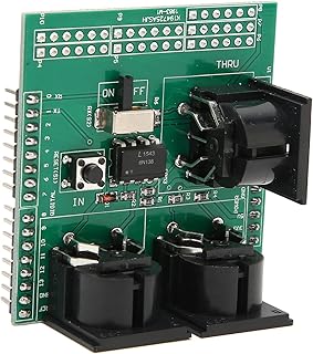 Elprico MIDI Adapter Board, MIDI Shield Serial to MIDI Module 24Pin RUN PGM Switch MIDI Connectors MIDI Shield Breakout Board for R3 AVI PIC Digital Interface Adapter