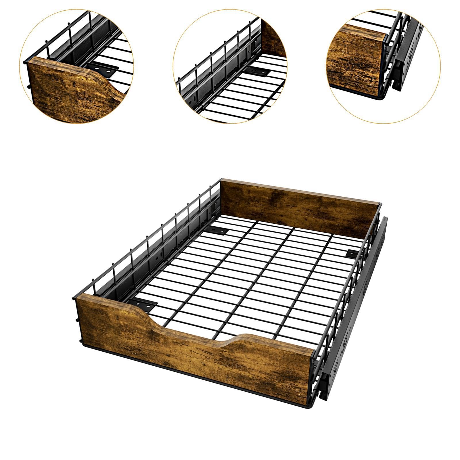 Organiseur de tiroir coulissant coulissant pour ustensiles de cuisine, chambre à coucher, garde-manger 39 x 52 x 8,4 cm
