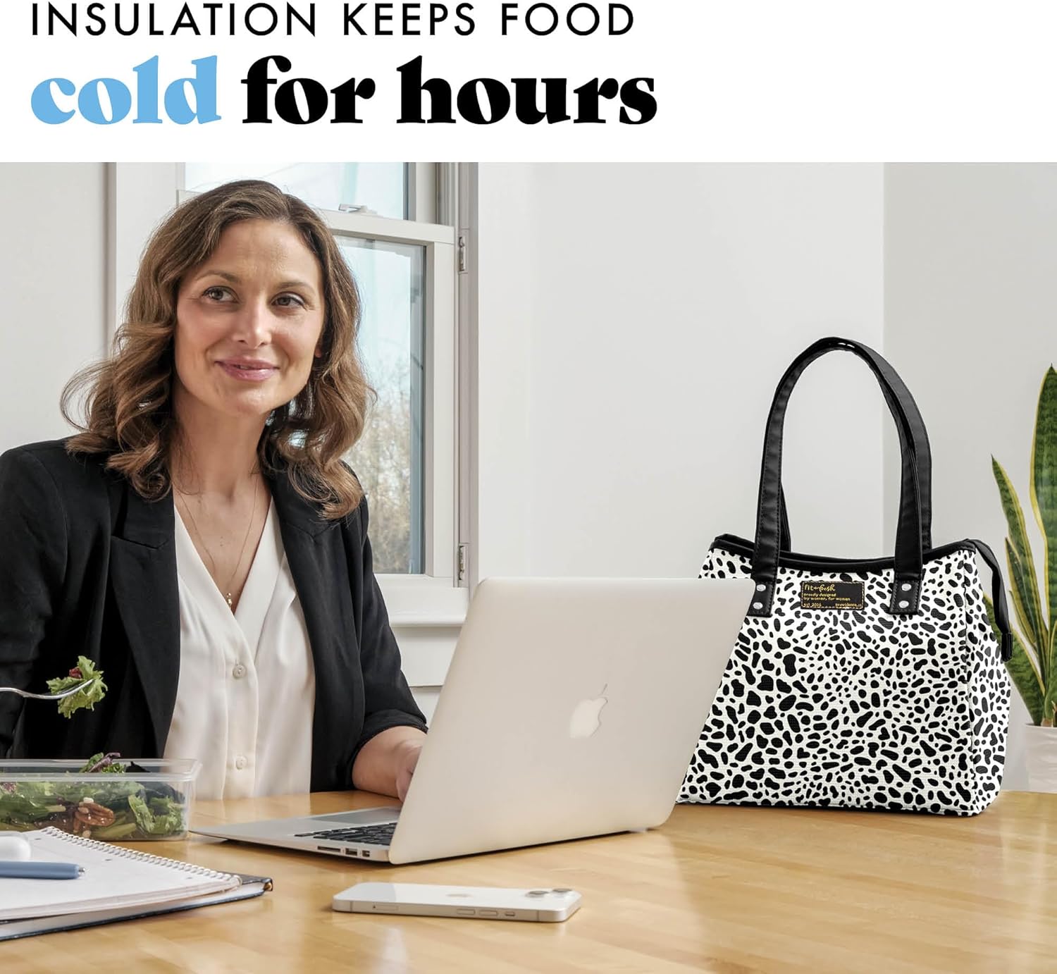 Fit & Fresh Lunch Bag For Women, Insulated Womens Lunch Bag For Work, Leakproof & Stain-Resistant Large Lunch Box For Women With Containers and Matching Tumbler, Zipper, Westerly Lunch Bag, Cheetah - Image 5