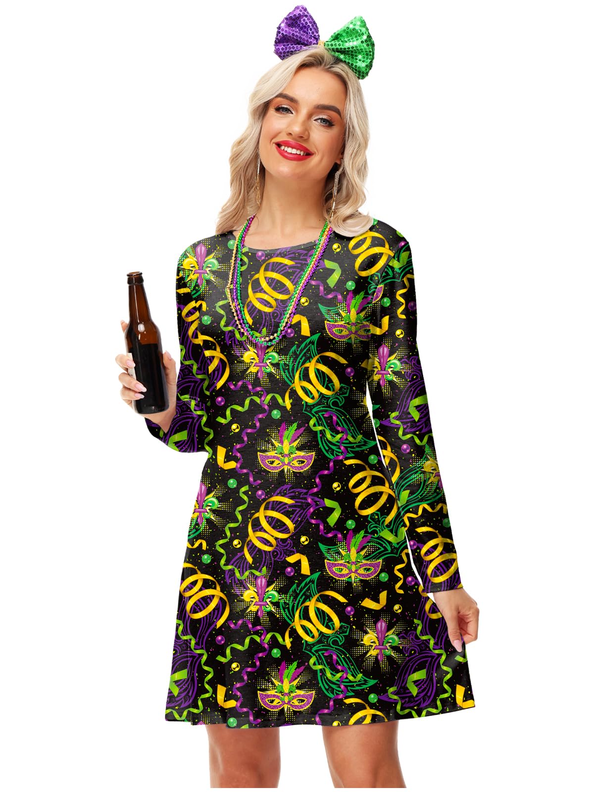 Snapklik.com : Mardi Gras Outfits For Women Party Purple Mask New ...