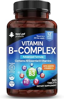 Vitamin B Complex - 365 Small Tablets - All 8 B Vitamins B1-B2-B3-B5-B6-B12, (1 Year Supply)High Strength Biotin, Folic Acid and Vitamin C - Reduction of Tiredness, Energy & Immune Support - UK Made
