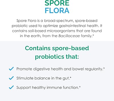 Rootcology by Dr. Izabella Wentz | Spore Flora | Broad-Spectrum Stomach Acid Resistant Spore-Forming Probiotics for Gastrointestinal Health | Five Targeted Bacillus Strains | 60 Vegetarian Capsules