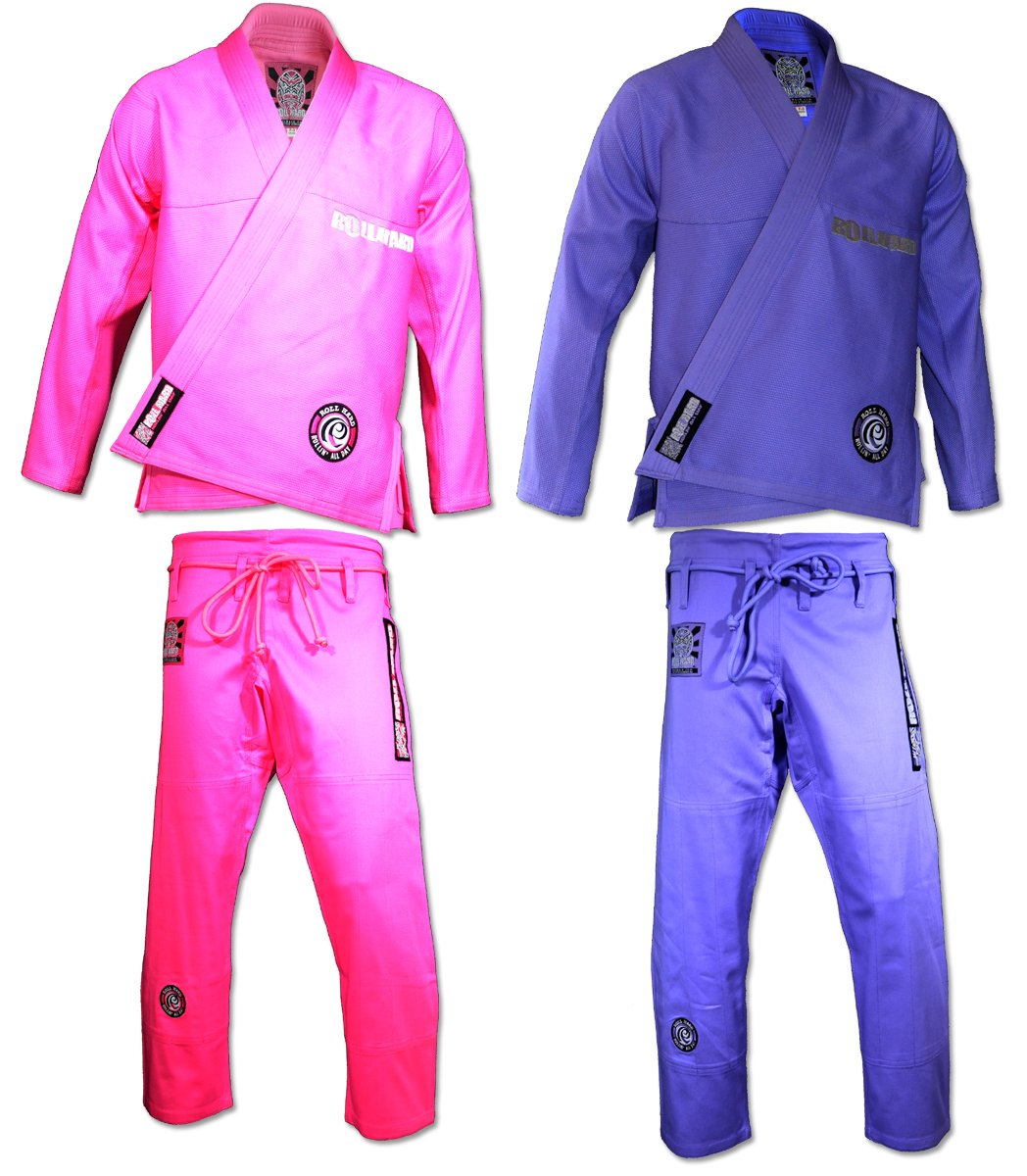 ROLL HARD BRAND Womens Brazilian Jiu Jitsu Kimonos - Pink or Purple (Purple, F3)