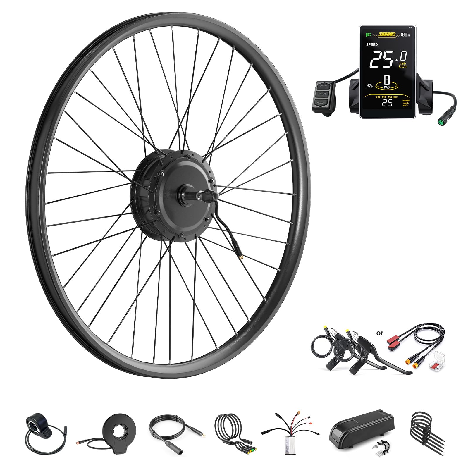BAFANG 36V 250W Rear Hub Motor 27,5 Ebike Convertion Kit with SWM58 Display