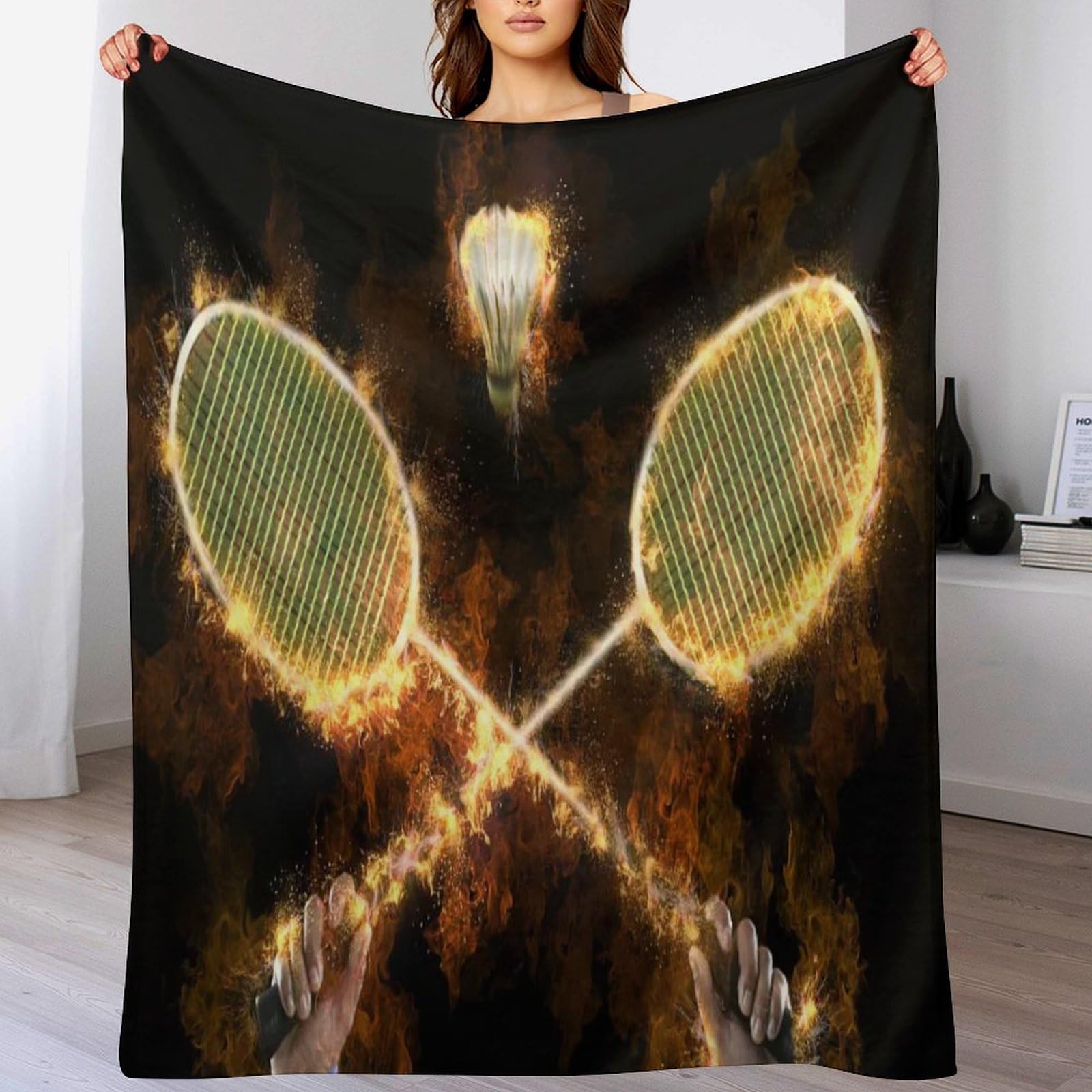 Manta de franela de bádminton de 130x180 cm ligera para sofá