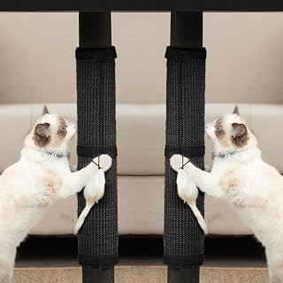 JanYoo 테이블 다리용 고양이 스크래처 매트 2개, 사이잘 고양이 스크래치 패드 스크래치 매트 고양이 스크래치 패드 러그용 19.69 x 25cm(19.69 x 25인치) (블랙)