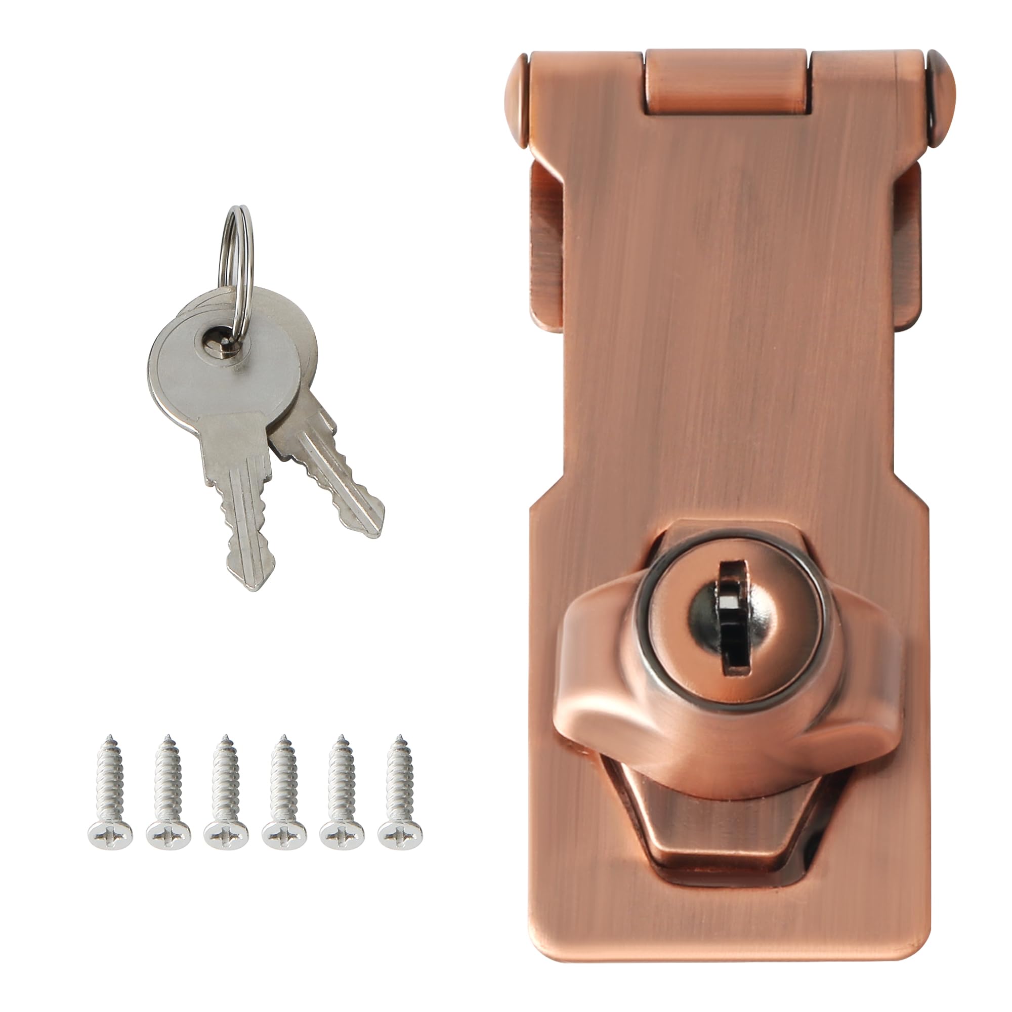 Alise Keyed Hasp Latch,3 Inch Safety Padlock Hasp for Cabinets