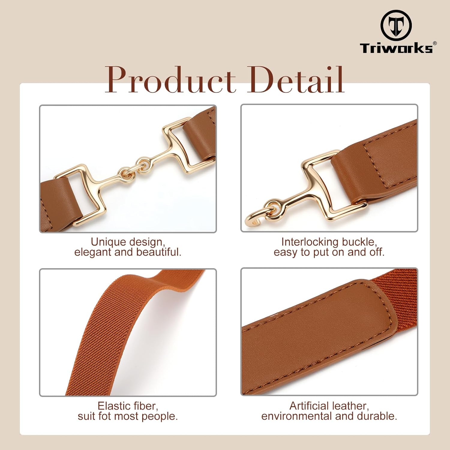 TRIWORKS Belts for Women Adjustable Skinny Elastic Belt for Dresses - Image 5