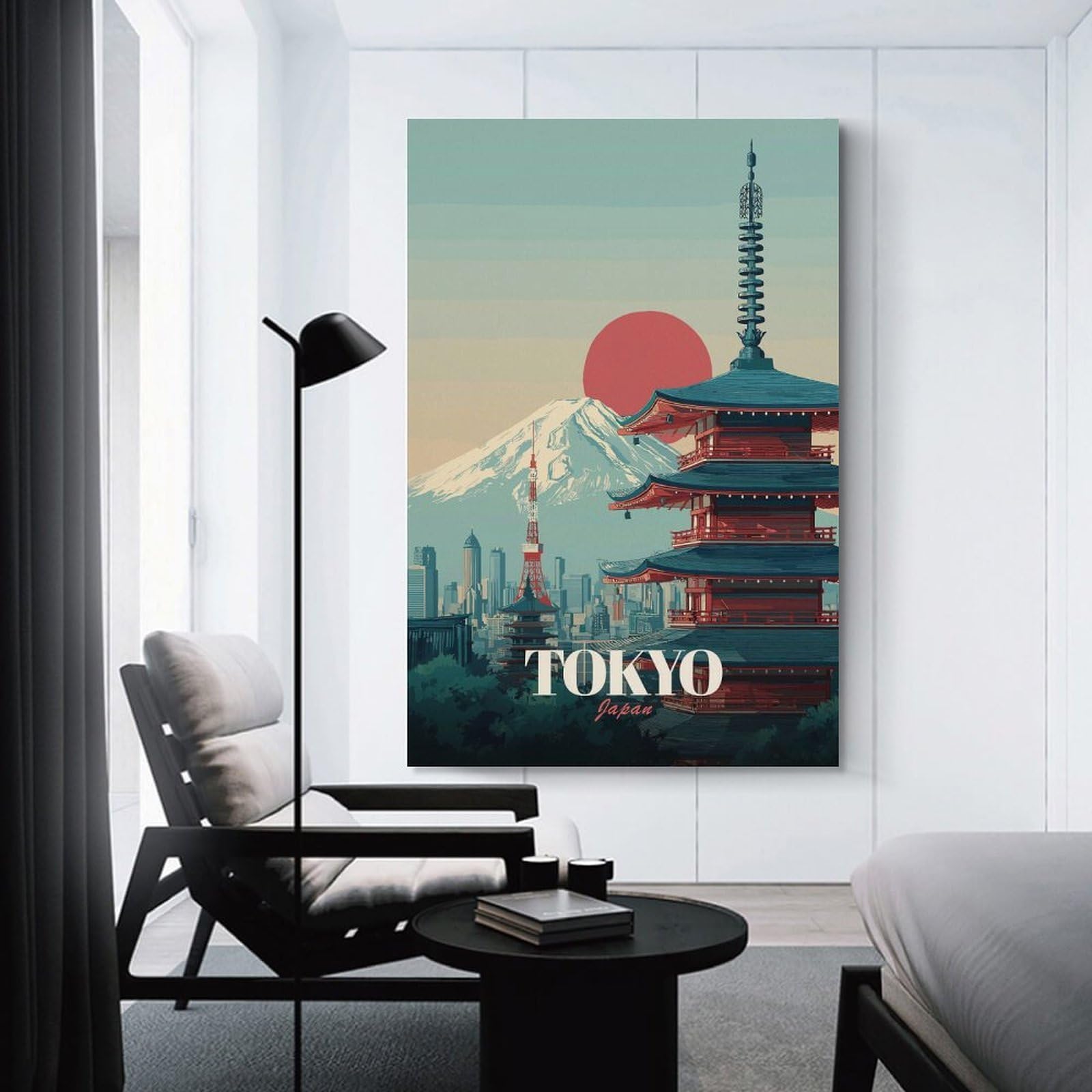 Junmoney Unframe-Style-23-2 Tokyo Japan Travel Decorative Canvas Print, 12X18inch(30X45cm), For Gallery Wall Decor And Room Displays, Wall Decor Suited To Curated Displays