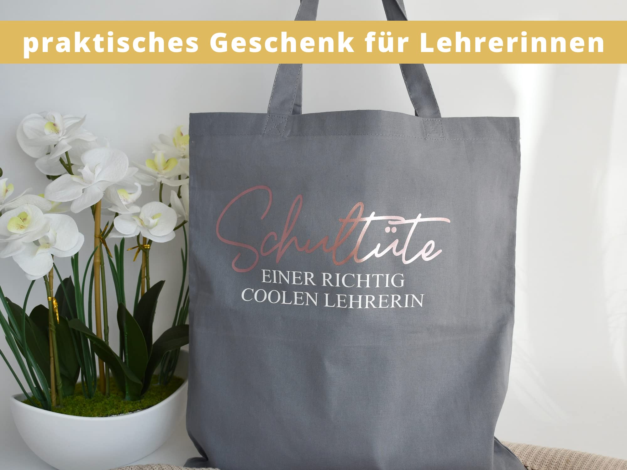 Geschenk für Lehrer "Schultüte" | witziger Baumwollbeutel | Geschenkidee Abschied Lieblingslehrerin | Stoffbeutel Stofftasche für Lehrerin