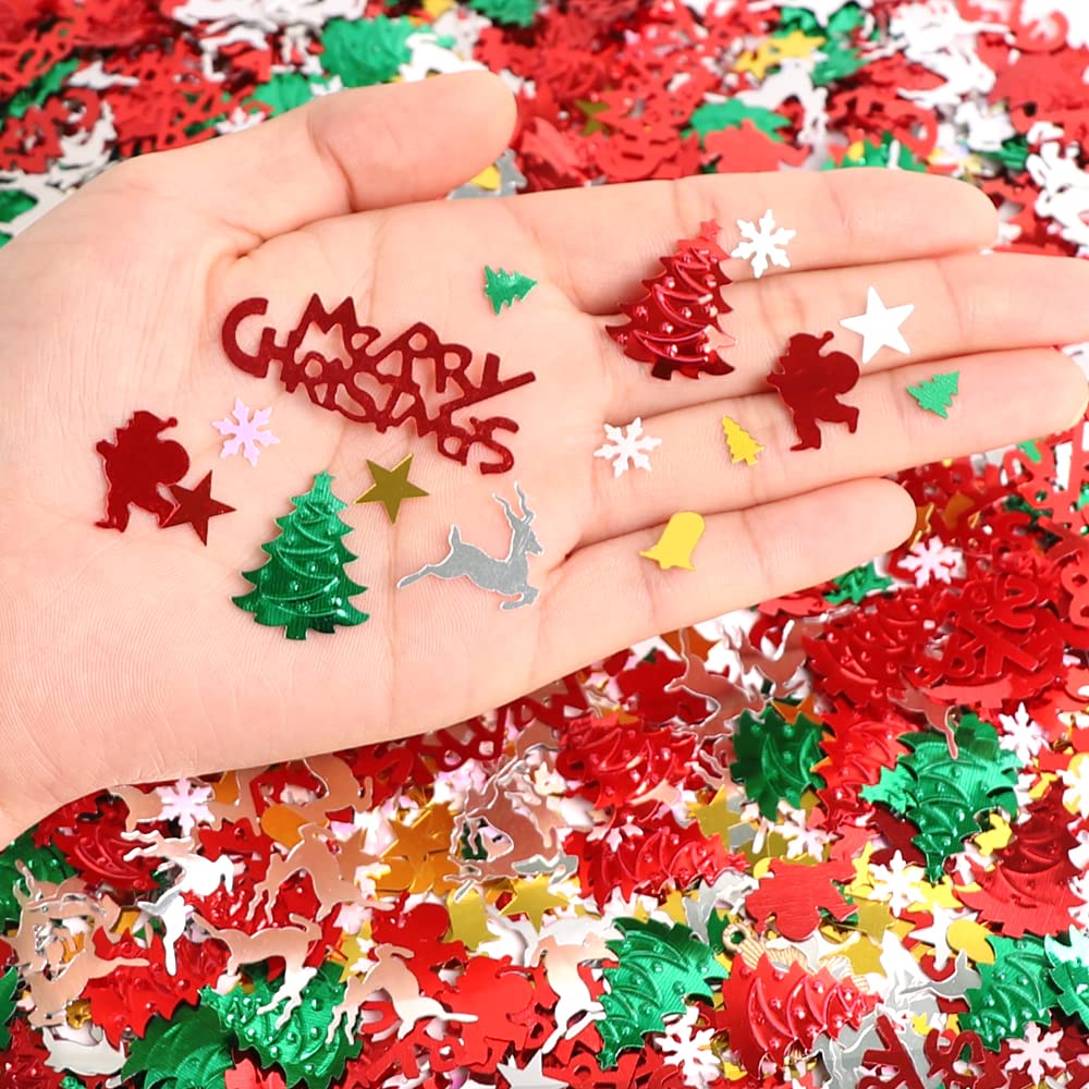 GRACCEE 2200 Stück Weihnachts-Konfetti, Glitzer