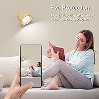 Vista 3 de Juego de 2 apliques de pared que funcionan con pilas, luces de pared LED magnéticas inalámbricas con 3 temperaturas de color y control táctil