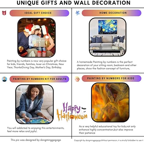 Miniatura 9 de SYSMYXGS Norman Rockwell Paint by Numbers for Adults Painting by Number Oil Canvas Painting Adults' Paint-by-Number Water Colors Kits Paint by