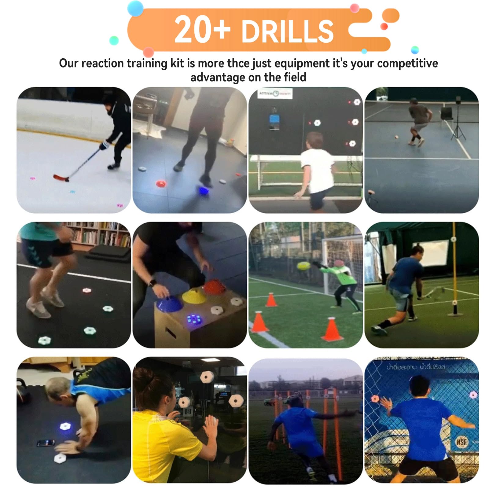 Reaktionstrainingslichter, ReactionX APP-Steuerung, professionelle Agile Fitnesslampe, 29+ Modi, 8 Lichtfarben, Typ-C-Aufladung, agiles Fitnesslicht-Kit für körperliches Training