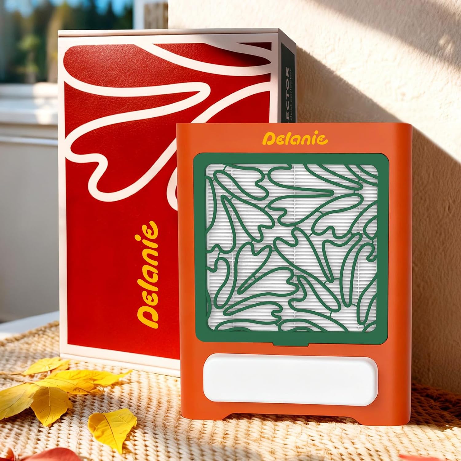 Delanie Professional Nail Dust Collector Quiet, Dust Collector Nail Tech with Brushless Motor, Rechargeable Battery 7800 mAh, Adjustable Speeds, Reusable Filter & Hand Rest, Nail Fan Dust Collector