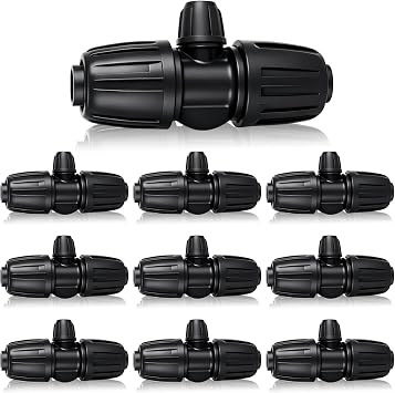 Kilitli Dikenli Tee Konnekt rleri, 1/2 ID x 0.60 - 0.63 OD 16mm Damla Borusu 10 Adet Dikenli Tee 3 Yollu i in 1/2  n  ila 1/4  n  Sulama Boru Ba lant  Par alar  Kiti