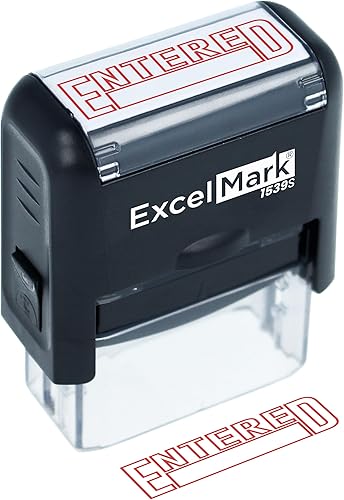 Miniatura 10 de excelmark Entered SELF-INKING sello de huletinta roja (A1539)