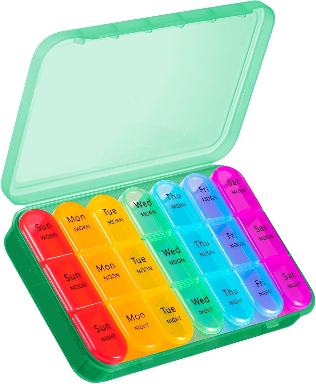 ASprink Pill Organizer 3 Times a Day, Weekly Pill Box 3