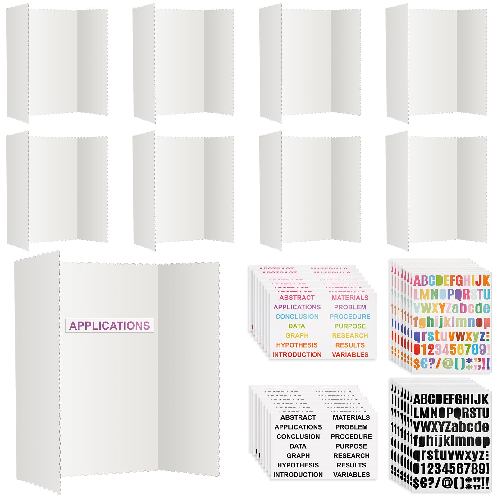 School Project Display Kit 40-Piece Tri-Fold Poster Board Kit – 36x48 ...