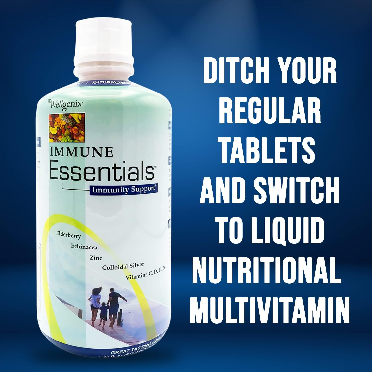 Wellgenix Immune Essentials – 12 in 1 Natural Immune System Support Supplement - Liquid Nutritional Multivitamin - Boosts Immune System and Overall Health For Kids & Adults - Fruit Punch Flavor 32 oz - Image 7