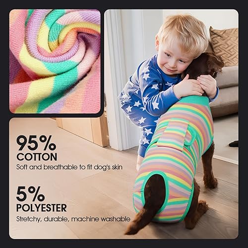 Miniatura 6 de FUAMEY - Traje de recuperación para perros después de cirugía o esterilización, suave y transpirable, traje quirúrgico, para macho y hembra, para no