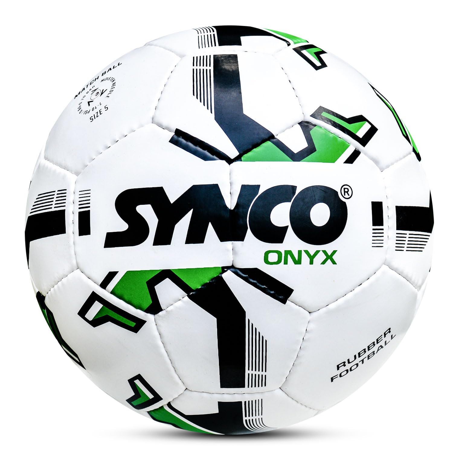 Synco Onyx Football | 32 Panel | Official Match Ball | Rubberized Stitched | | for Professionals | Size - 5 (White)-picture-27