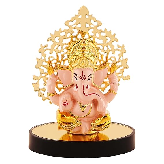 Buy Car Dashboard Idols Ganesh ji with Stand Gold Plate Idols/Office