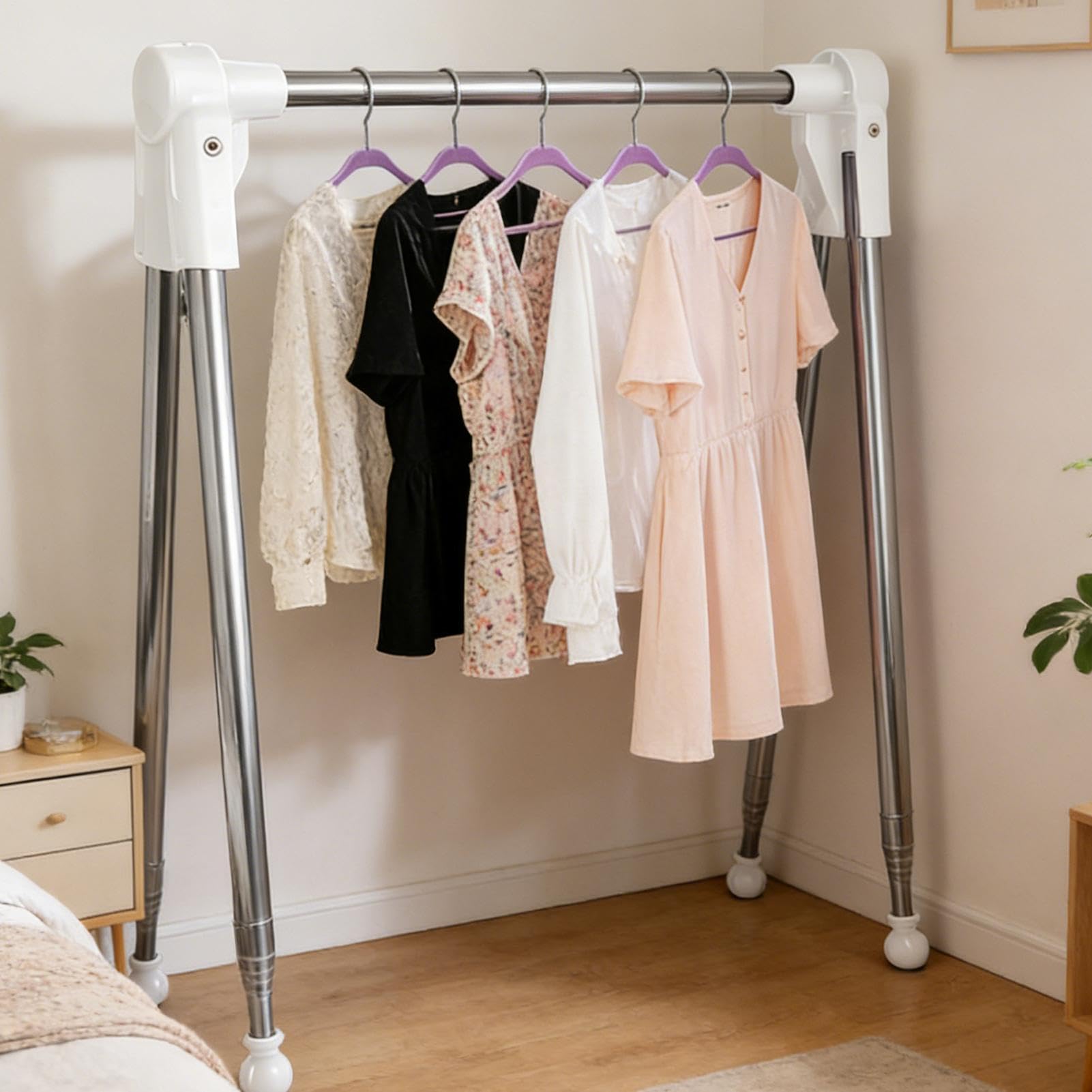 Klappbarer Wäschetrockner Edelstahl Teleskop-Wäscheständer | Wäschetrockner für die Wohnung für Reisen, Terrasse, Garten, Schlafzimmer, Camping, Balkon, Badezimmer, Wohnzimmer,