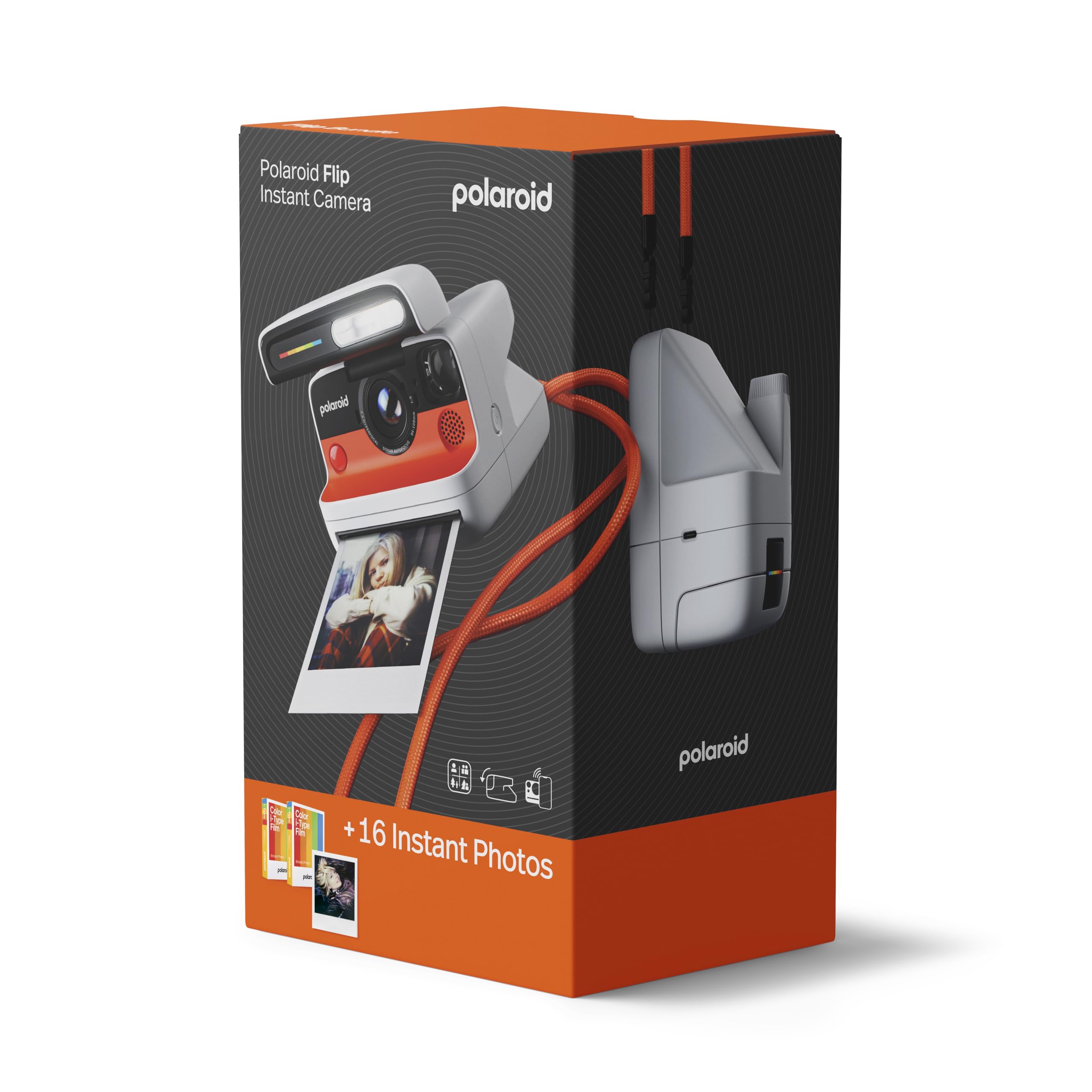 Polaroid Flip Cámara instantánea Blanca con película Color (16 Fotos)