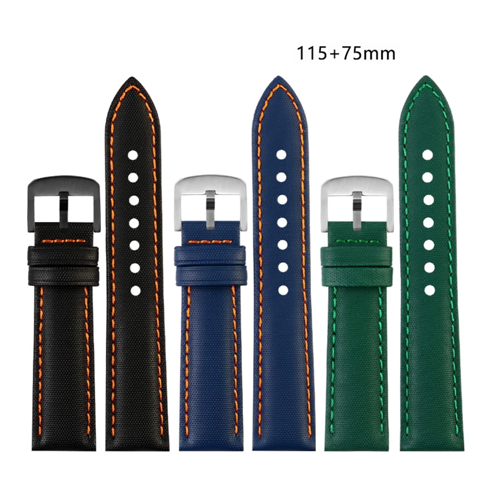 Bracelet de Montre en Cuir, Bracelet de Montre Unisexe étanche en Nylon 20/22 mm avec Coussinet Confortable Cuir Veau